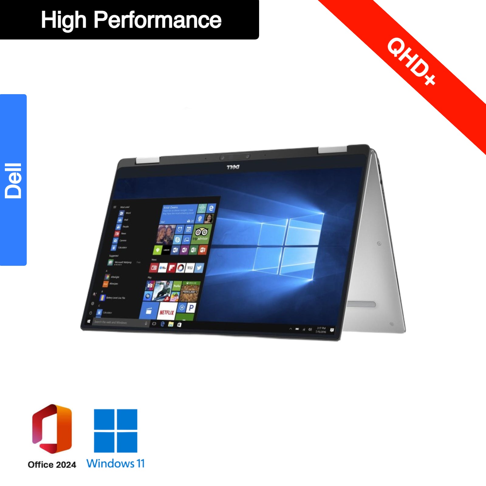 Dell XPS 13 9365 2-in-1 Intel i7-8200Y, 16gb RAM, 256gb SSD, Win 11 Pro, QHD+ #5M2